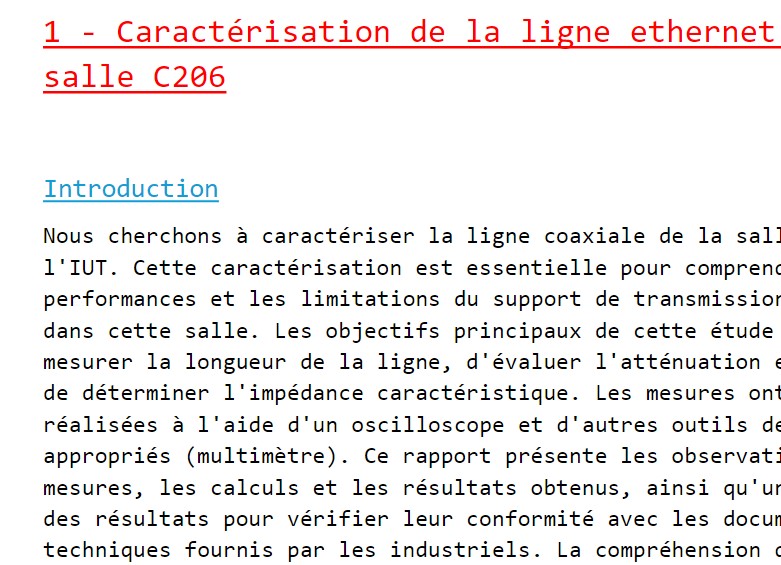 Mesures réalisées